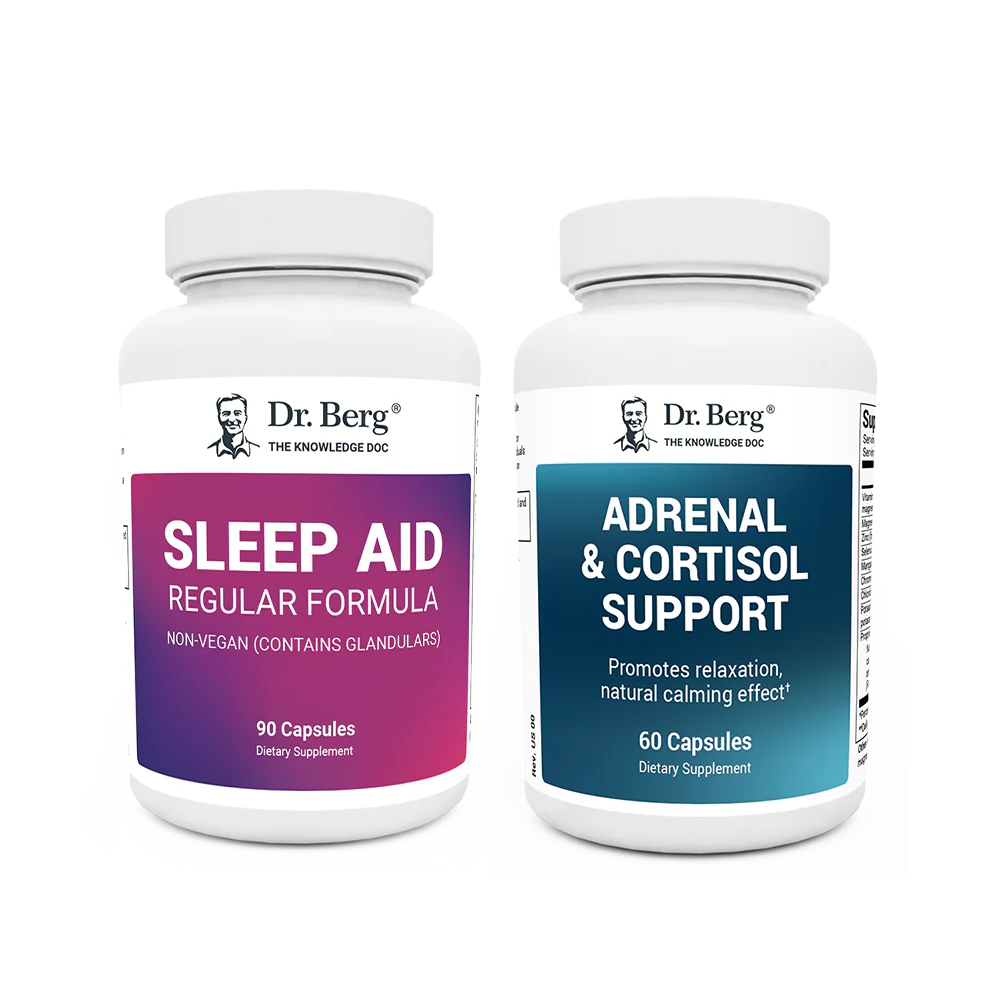 Dr. Berg's Adrenal Kit: 2 supplement bottles.